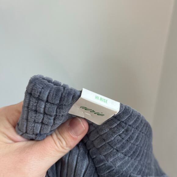 Aerie Ribbed Flare Pants NWT Size Small Gray Soft Stretchy Lounge Yoga Knit - Picture 3 of 9